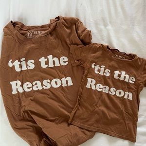 Small Shop Tee Set, women’s large, kids 2T